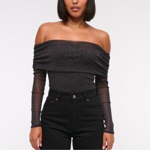Abercrombie & Fitch off the shoulder sparkle bodysuit
